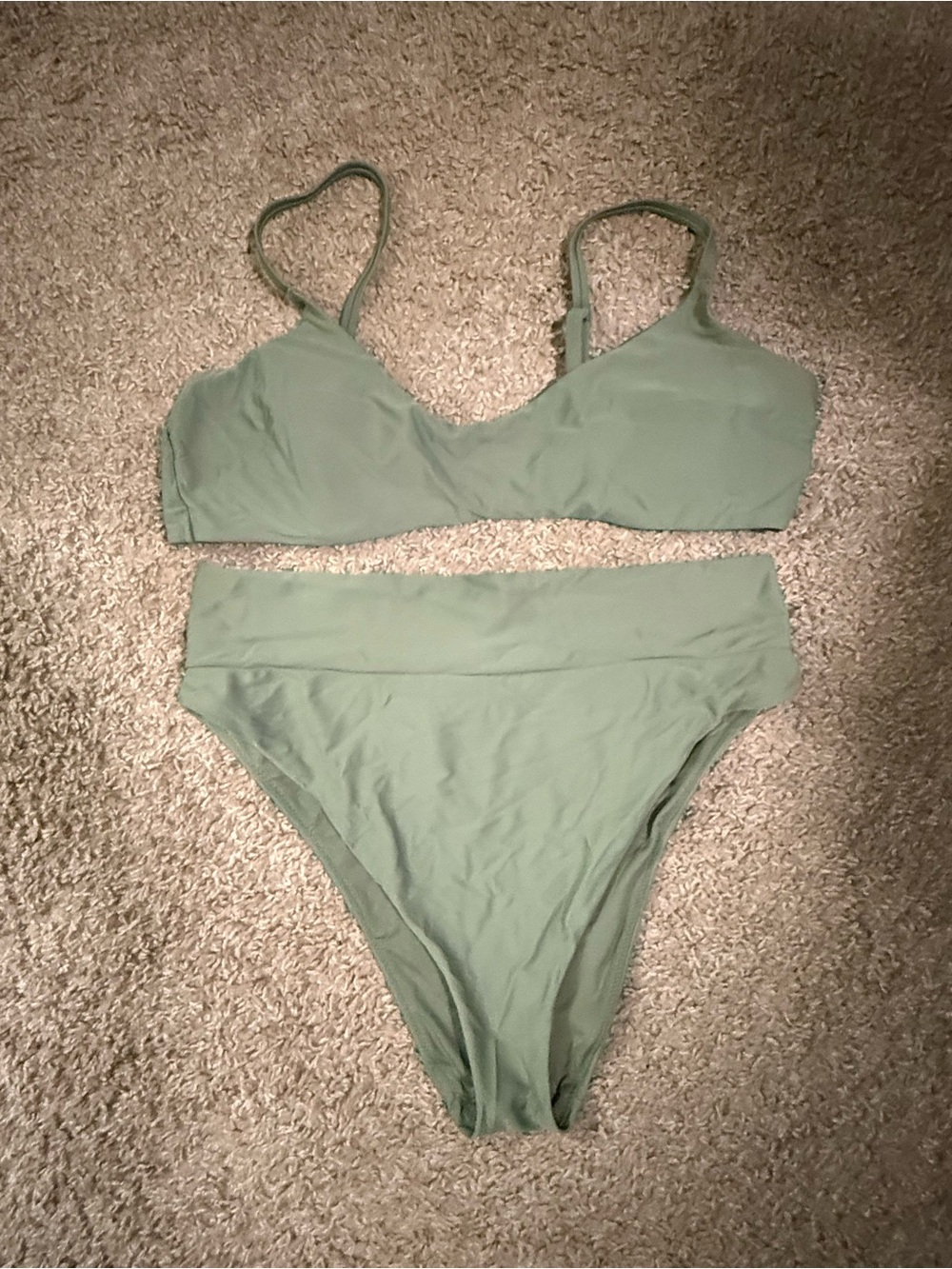 aerie Olive Green High-Cut Bikini Bottoms